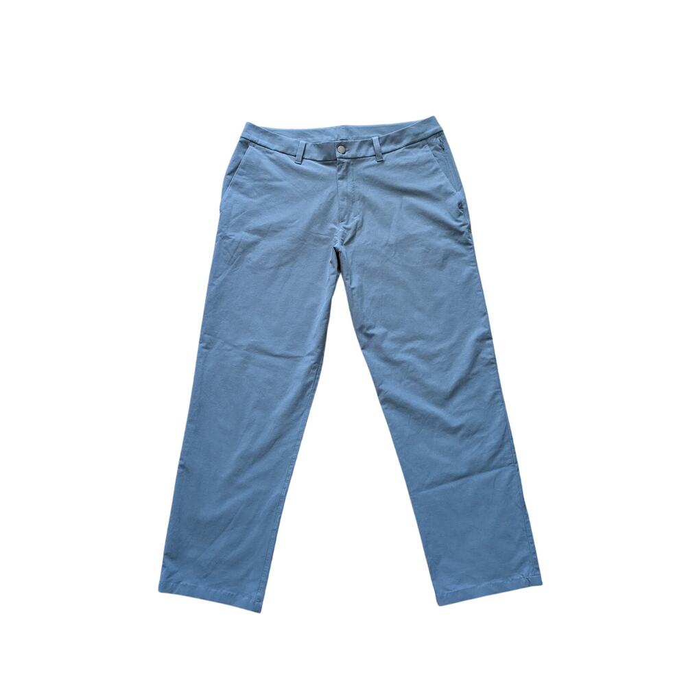 Lululemon ABC Slim Fit Trouser Pants Mens 34 Steel Blue Warpstreme Performance